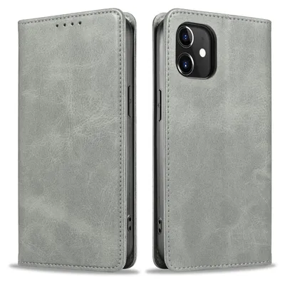Produktbild von Handyhülle für Apple iPhone 11 Kunstleder Flip Cover Hülle Klapphülle Case Kartenfach Farbe: Grau