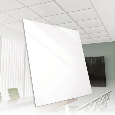 Produktbild von HEXIM Rasterdeckenplatte 62x62cm Kunststoff Deckenplatte weiß glanz schwer entflammbar DIN 4102-1