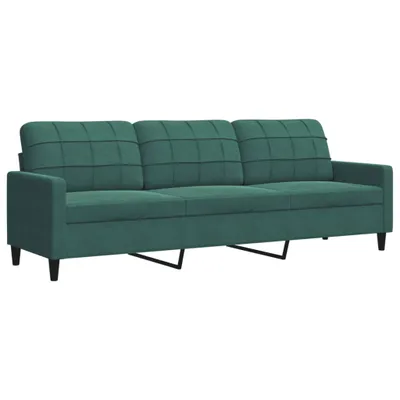 Image de Canapé à 3 places Vert foncé 210 cm Velours