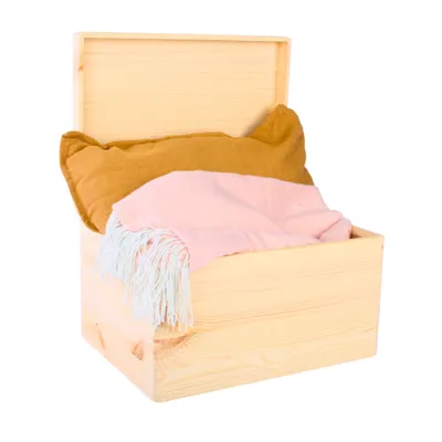 Produktbild von SEVICO XXL Große Natur Holz-Kiste mit Deckel | 40x30x24 cm | Erinnerungsbox Baby | Holz-box Unlackiert Kasten | Griffen | Für Dokumente, Spielzeug, Werkzeuge | ROH & UNGESCHLIFFEN | A005-017