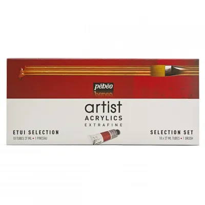 Produktbild von Pebeo Extrafine Artist Acrylics Farbauswahlset, 10 x 37 ml