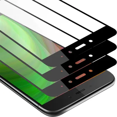 Immagine prodotto di Cadorabo 3x Pellicola protettiva a schermo intero per Xiaomi RedMi NOTE 4 in vetro protettivo del display temperato nero