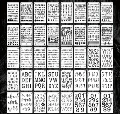 40 Buchstabenschablonen 10x18 cm Alphabet Kunststoff wiederverwendbar