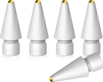 Produktbild von MMOBIEL 0,5mm Ersatzspitsen Kompatibel mit Apple Pencil Spitze - 5 Stück - Weiß
