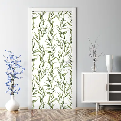 Produktbild von Dekorative Türposter selbstklebend Wandaufkleber Türaufkleber Eukalyptusblätt grün 85 x 200 cm
