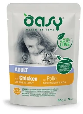 Productafbeelding van OASY Brokken in jus, kip - natvoer voor katten - 85g