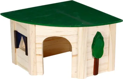Produktbild von Karlie Wonderland Eckhaus Ecco - Nagetierhäuser - S - Holz - Natur/Grün - 18x18x13 cm