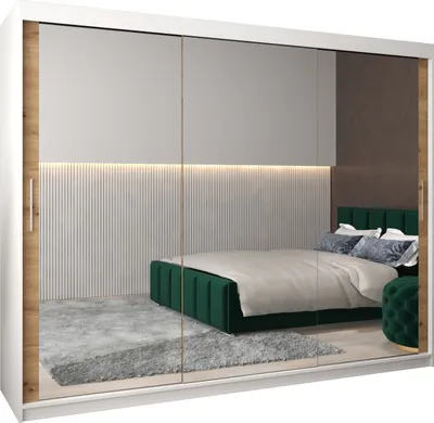 Produktbild von Kleiderschrank, Schiebetürenschrank Schlafzimmer, Schrank mit Spiegel TOKYO 3 250 cm
