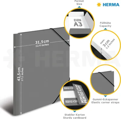 Productafbeelding van HERMA 19456 HERMA Hoekmap "Dschungel", karton, DIN A3