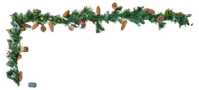 Imagen del producto de Guirnaldas navideñas, abetos artificiales con luces, adornos decorativos, color verde