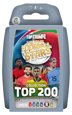 Image de Top Trumps : Les plus grandes stars du football mondial, pack de 200 cartes, jeu de cartes mettant en avant les joueurs les plus populaires