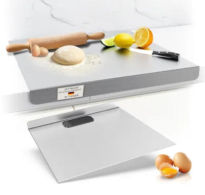 Productafbeelding van RVS Snijplank 58x90 cm, Keukenblad voor Kneten en Bakken