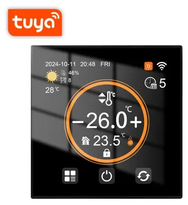 Zdjęcie produktu dla Termostat pokojowy BOT WiFi Tuya RTL5 16A, czarny