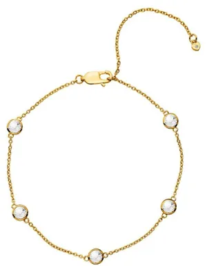 Immagine prodotto di Bracciale placcato oro con topazio e diamante naturale DL698