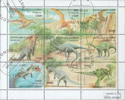 Produktbild von Briefmarken Benin 1998 Mi 1040-1048 Kleinbogen (kompl. Ausg.) gestempelt Prähistorische Tiere