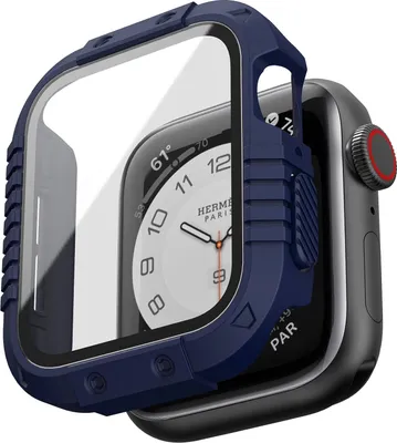 Produktbild von Hülle für Apple Watch 4/5/6/SE 44 mm, verstärktes Gehäuse, Marineblau