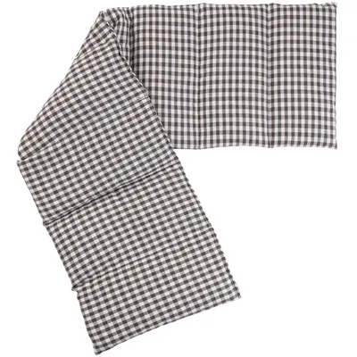 Produktbild von Leinsamenkissen 75x20cm groß 8-Kammer, braun-weiß - Wärmekissen, Körnerkissen