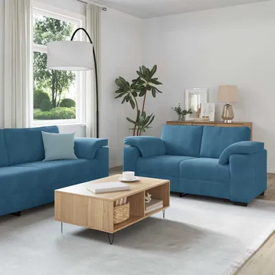 Immagine prodotto di Maison Exclusive - Set divano a 3 pezzi con cuscini in velluto blu