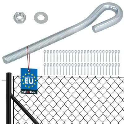 Produktbild von KOTARBAU® 50er Set Gewindespanner für Zäune M10 Spannschloss für Maschendrahtzaun geschlossener Drahtspanner verzinkter Stahl Silber
