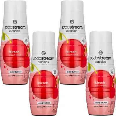 Image de Sodastream sirop goût cerise 440ml pack de 4 concentrés sans sucre