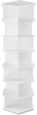 Produktbild von Schuhregal - 7-stöckiger Schuhständer - 360° drehbar - Tragkraft 50 kg - 30 x 30 x 165,5 cm - Weiß