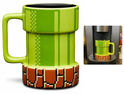 Produktbild von Gaming Tasse für Gamer, 440 ml Keramik Kaffeebecher im Rohr-Design, lustige Gamer Tasse als Geschenk für Papa, Freund, Geburtstag & Weihnachten