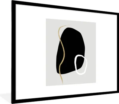 Produktbild von MuchoWow® Gerahmtes Poster Minimalismus - Abstrakt - Design 80x60 cm - Poster mit Schwarzem Bilderrahmen Wandposter Rahmen Foto Bilder - Schlafzimmer-Dekorationen - Fotoposter