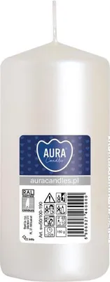 Zdjęcie produktu dla Świeca walec BISPOL Aura 20H 10CM SW50/100 BIAŁA PERŁA