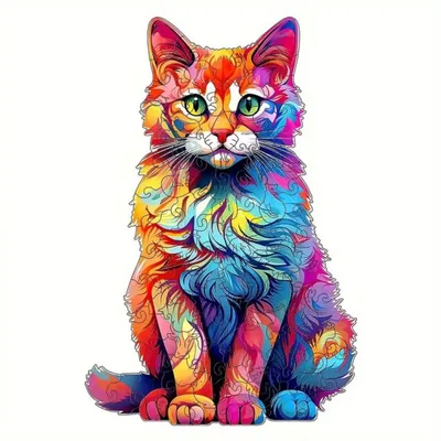Produktbild von Holzpuzzle Katze 280 Teile – Kreative Tierpuzzle für Erwachsene & Dekoration