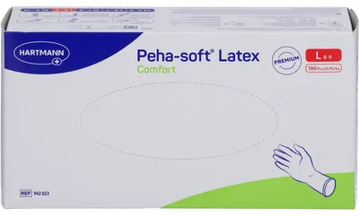 Produktbild von Peha-soft Latex Comfort L Untersuchungshandschuhe unsteril, 100 St. Handschuhe