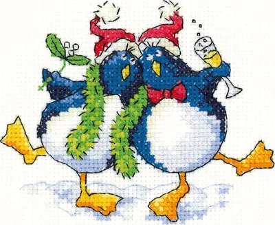 Produktbild von Heritage Kreuzstich Set Aida "Cooles Weihnachtsfest", Zählmuster, SHCY1476-A, 11,5x9,5cm