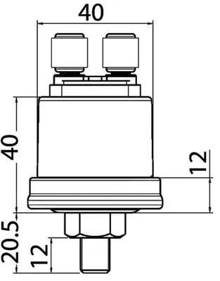Image de Manomètre d'huile VDO 5 bars, 1/8"-27 NPT, bornes mises à la terre, 1 pièce