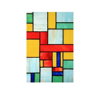 Productafbeelding van Unyqoos® raamfolie met een gekleurd glas-effect – zelfklevend, kleurrijk, 60 x 120 cm, decoratieve privacyfolie