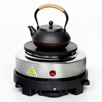 Produktbild von Mini Kochplatte elektrisch 500W, kleiner Elektroherd für Kaffee & Kochen, 6 Stufen Temperaturregelung, kompakt für Küche & Büro