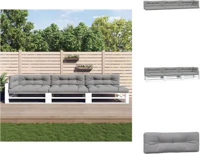 Produktbild von vidaXL Palettenkissen 7-tlg. Grau Stoff -  Sitzpolster