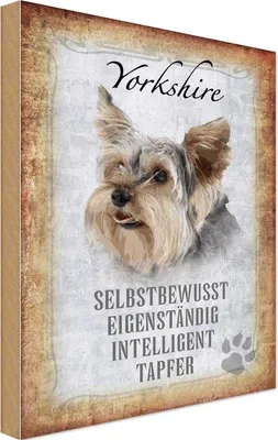 Produktbild von vianmo Holzschild 18x12 cm Yorkshire Hund Tier Haustier