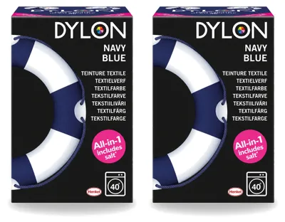 Imagen del producto de 2 unidades de tinte para textiles Dylon, todo en uno, color azul marino, 350g, paquete económico