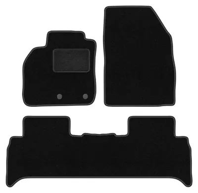 Obrázek produktu pro Velurové autokoberce pro: Renault Scenic III 2009-2016 (minivan) – sada 4 ks, černé, na míru – Wielganizator LUX