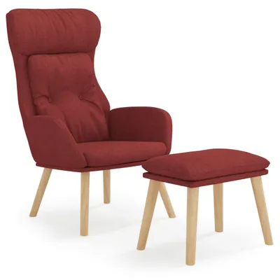 Zdjęcie produktu dla vidaXL Fotel Relax z taboretem w kolorze czerwonego wina