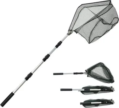 Produktbild von Famanu Teleskopisches Fischnetz 19 m - Aluminiumgriff, zusammenklappbar, rostfrei