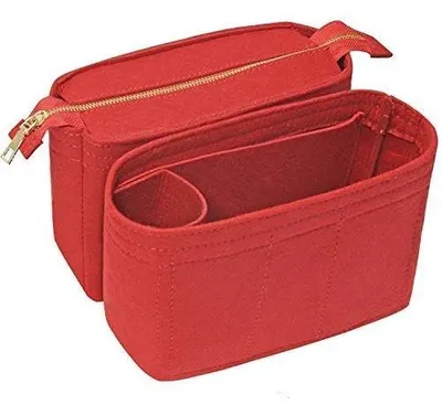 Immagine prodotto di Organizzatori per borsa a tracolla in feltro - confezione da 2, colore rosso