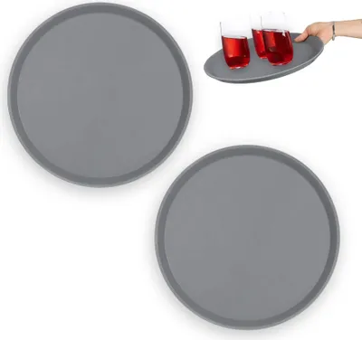Image de Plateau de service rond, lot de 2, 35 cm