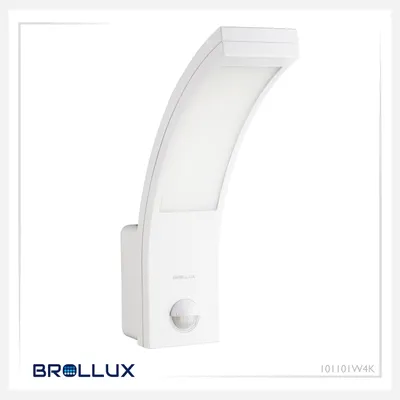 Immagine prodotto di BROLLUX Luce da esterno a LED con rilevatore di movimento IP54 10W Lampada a parete con sensore bianco