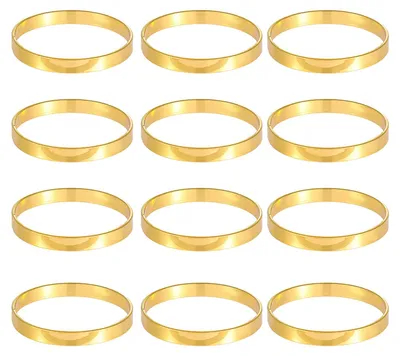 Produktbild von 12 goldene Serviettenringe aus Metall, kreisförmiges Design, mit Schnallen, ideal als TischNachbildungation für Familienessen, Hochzeiten und Partys.