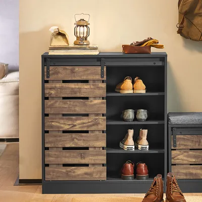 Produktbild von SoBuy FSB65-HG Sideboard Schuhschrank Schiebetür Kommode Schrank Küchenschrank Flurschrank Beistellschrank BHT ca.: 80x89x35cm