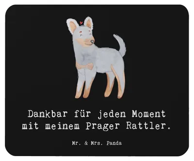 Produktbild von Mr. & Mrs. Panda Mauspad Prager Rattler Moment - Schwarz - Geschenk, gummi, laptop mousepad, Mouse Pad, mousematte, Pincher