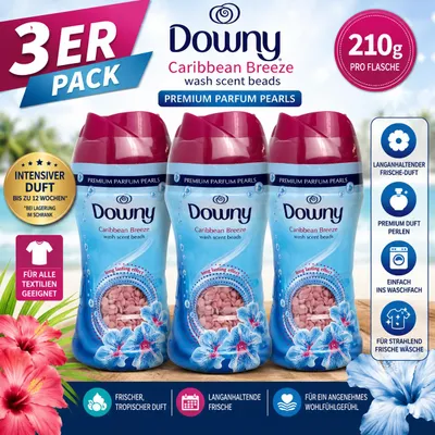 Produktbild von Downy Caribbean Breeze Wäscheparfüm 3er Pack -3x210g -Wäscheduft Duftperlen, KI-generiertes Bild