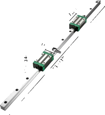 Immagine prodotto di Guida lineare, funzionamento regolare, elevata durata, 2 pezzi HGR20-1700 mm
