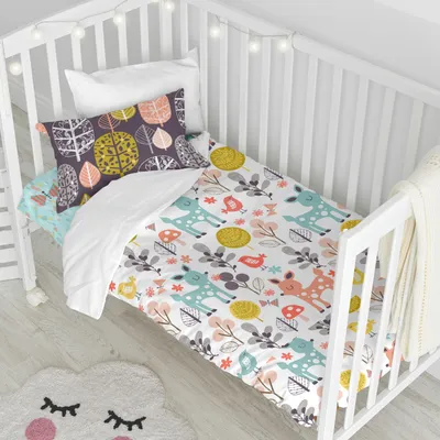 Immagine prodotto di Set copripiumino culla Woodland 2 pezzi 115x145 cm (culla) 100% cotone  Europe