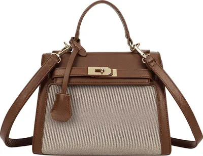 Image de Gallantry, sac femme grainé avec ceinture décorative et bandoulière, marron